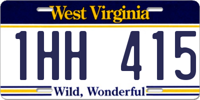 WV license plate 1HH415