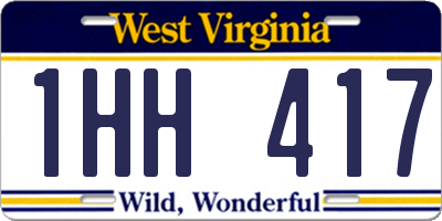 WV license plate 1HH417