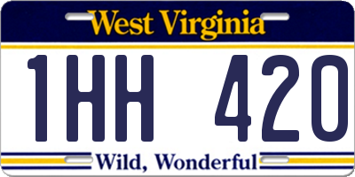 WV license plate 1HH420