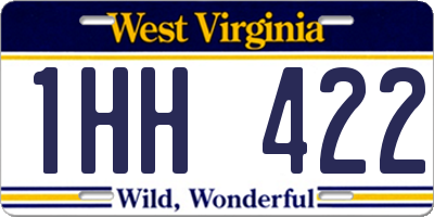 WV license plate 1HH422