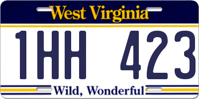 WV license plate 1HH423