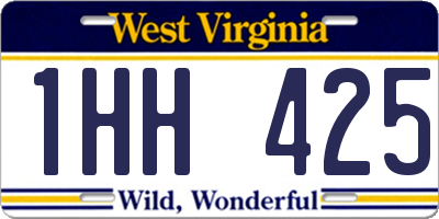 WV license plate 1HH425