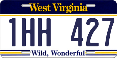 WV license plate 1HH427