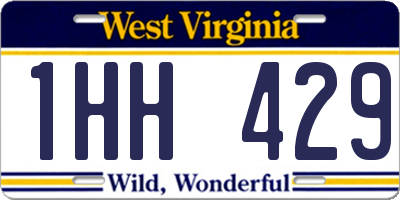 WV license plate 1HH429