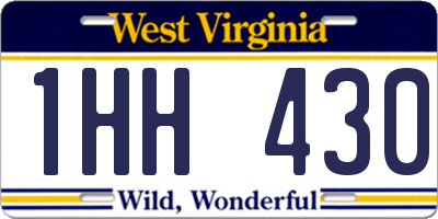 WV license plate 1HH430