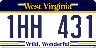 WV license plate 1HH431