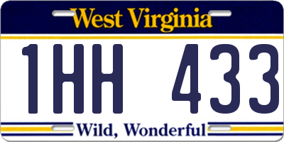 WV license plate 1HH433