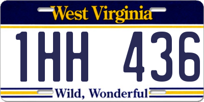 WV license plate 1HH436