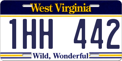 WV license plate 1HH442