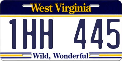 WV license plate 1HH445