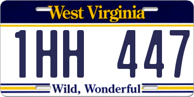 WV license plate 1HH447