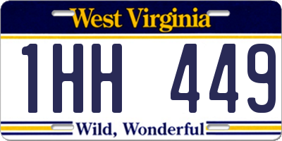 WV license plate 1HH449