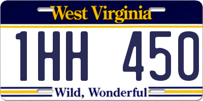 WV license plate 1HH450