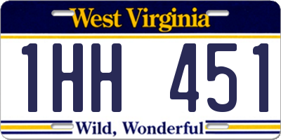 WV license plate 1HH451