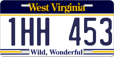 WV license plate 1HH453