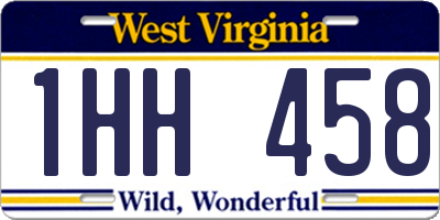 WV license plate 1HH458