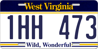 WV license plate 1HH473