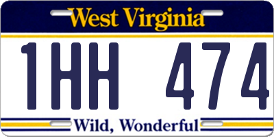 WV license plate 1HH474