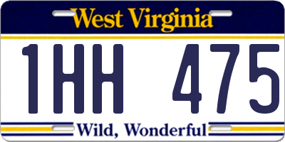 WV license plate 1HH475