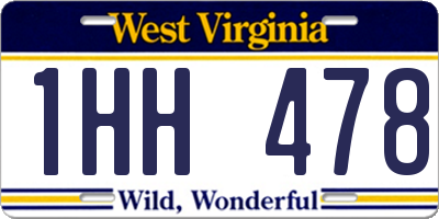 WV license plate 1HH478