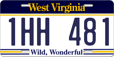 WV license plate 1HH481