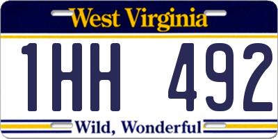 WV license plate 1HH492