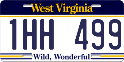 WV license plate 1HH499
