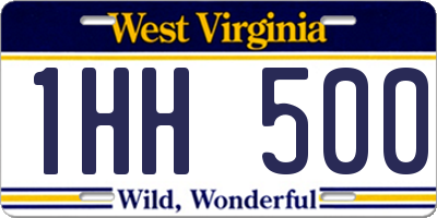 WV license plate 1HH500