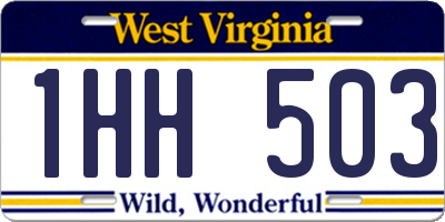 WV license plate 1HH503
