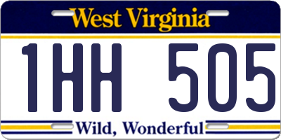 WV license plate 1HH505