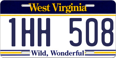 WV license plate 1HH508