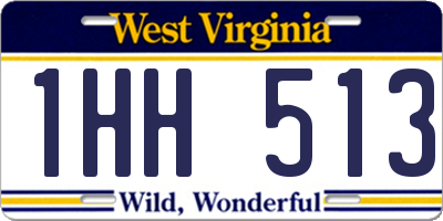 WV license plate 1HH513