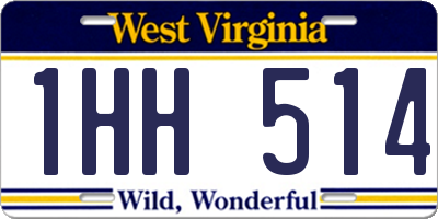 WV license plate 1HH514