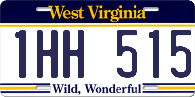 WV license plate 1HH515