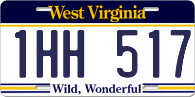 WV license plate 1HH517