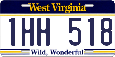 WV license plate 1HH518