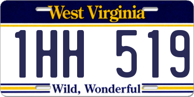 WV license plate 1HH519