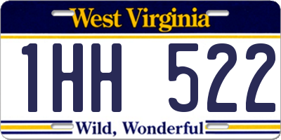 WV license plate 1HH522