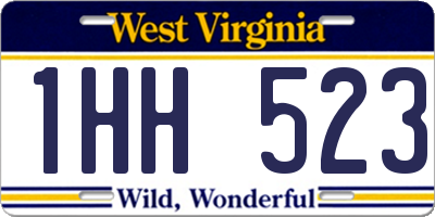 WV license plate 1HH523