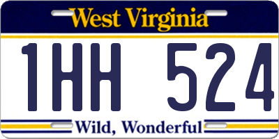 WV license plate 1HH524
