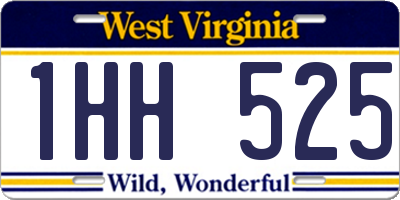 WV license plate 1HH525