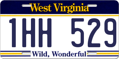 WV license plate 1HH529