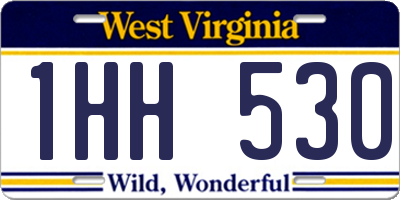 WV license plate 1HH530