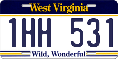 WV license plate 1HH531