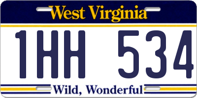 WV license plate 1HH534