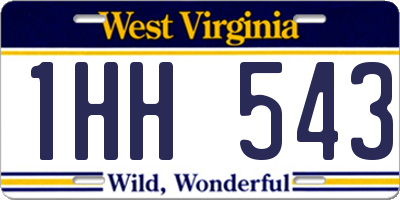 WV license plate 1HH543