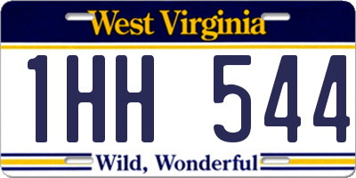 WV license plate 1HH544