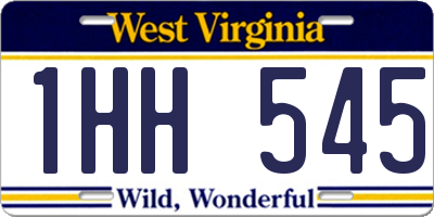 WV license plate 1HH545