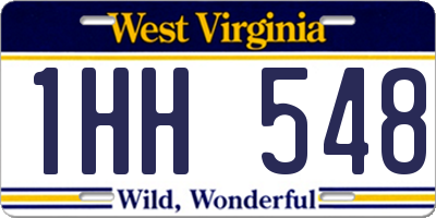 WV license plate 1HH548