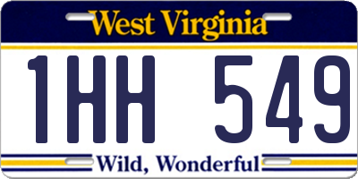 WV license plate 1HH549